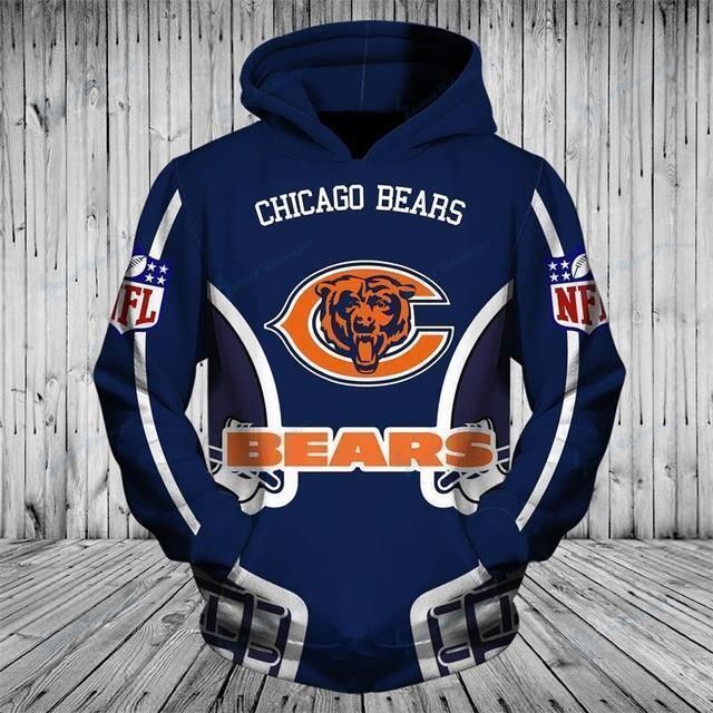 Chicago Bears Limited Edition All Over Print Full 3D Hoodie Zip Up Sweatshirt