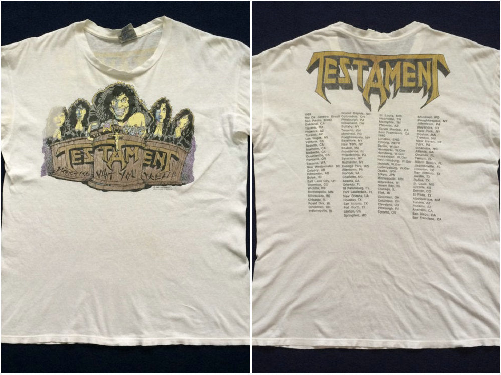 Vintage Testament Tour Original 90s Tee Concert T shirt