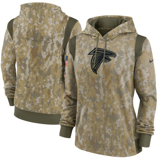 Atlanta Falcons Women’S 2021 Salute To Service Therma Performance Pullover Hoodie – Olive