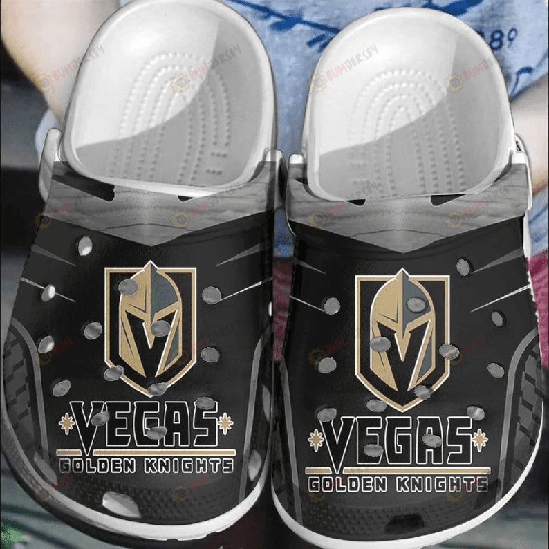 Vegas Golden Knights Crocs Crocband Clog Comfortable Water Shoes In Black – Aop Clog