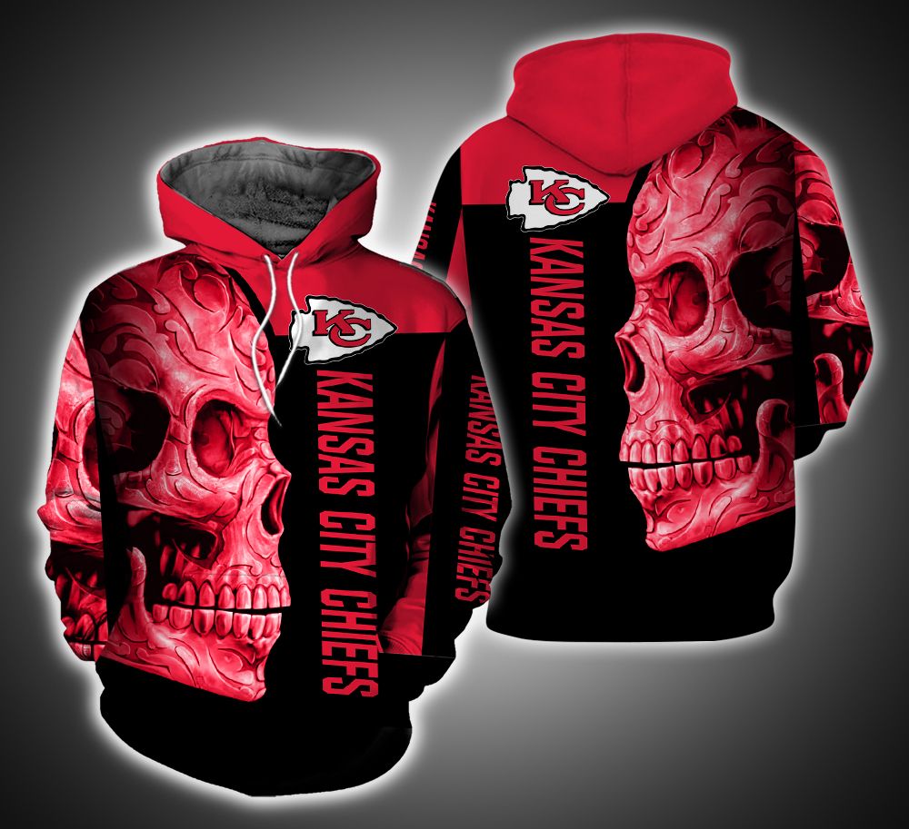 Kansas City Chiefs Skull Ver.12.15 3D Print Hoodie