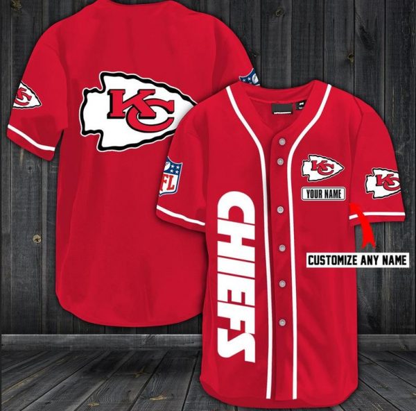 Personalized Kansas City Chiefs Red Color Baseball Jersey Shirt K3822