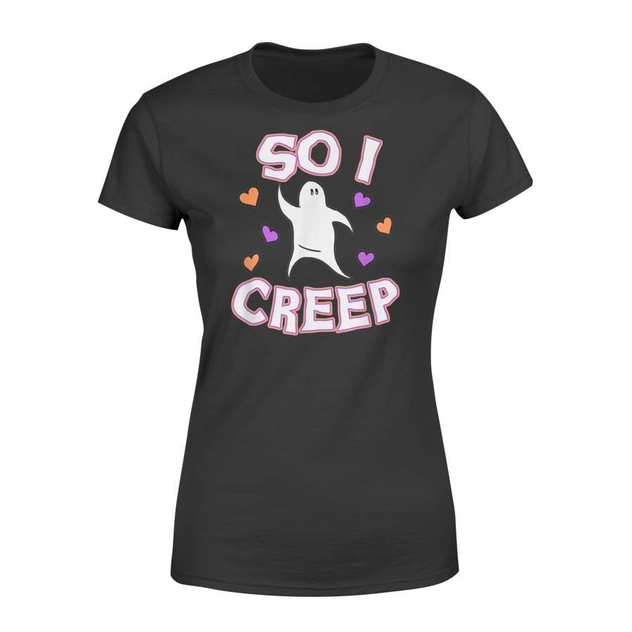 2019 Halloween So I creep Ghost Hearts – Premium Women’s T-shirt