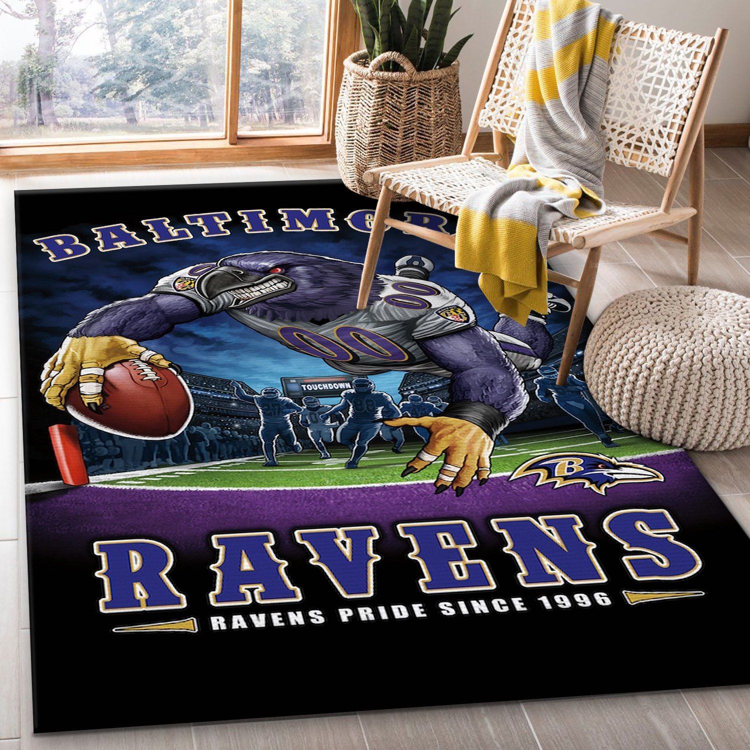 Baltimore Ravens Ravens Pride From 1996 Area Rug BB221030 Football Floor Decor The US Decor