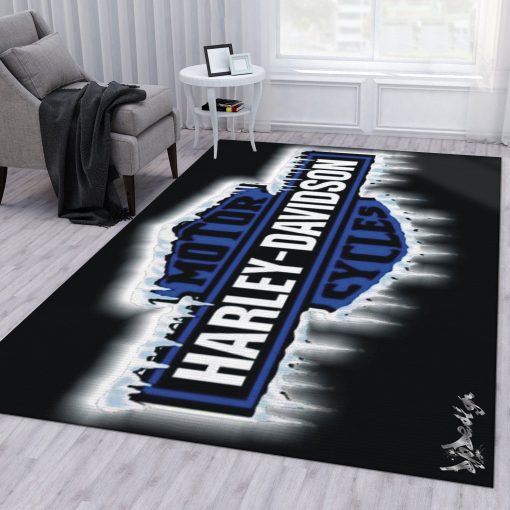 Harley Davidson Ver8 Rug All Over Print Logo Custom Area Rug Carpet Full Sizes Home Living Rug Carpet Decor