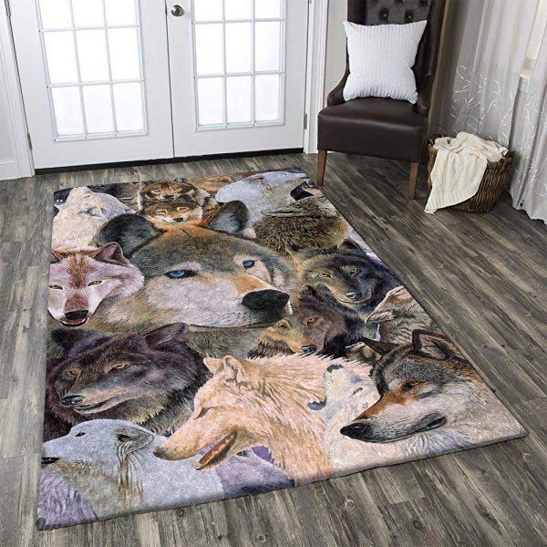 Wolf Art Home Decor Rectangle Area Rug 20