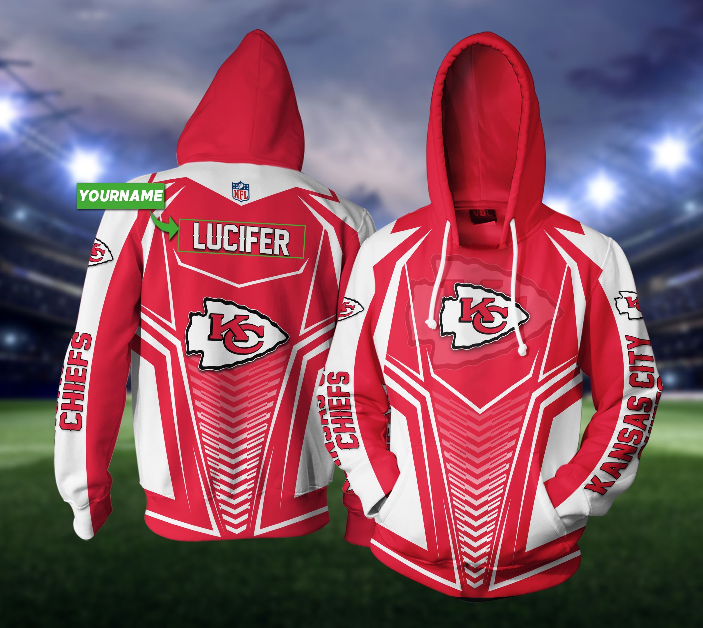 Personalized NNA 0710T9 3D Hoodie Kansas City Chiefs