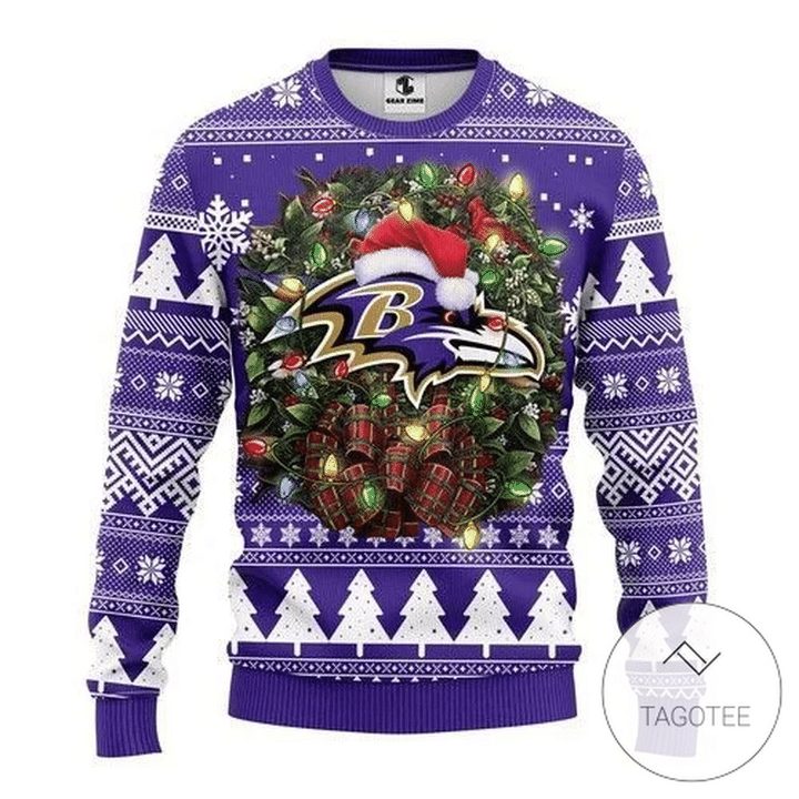 Baltimore Ravens Purple Gift For Fan Ugly Wool Sweater Christmas