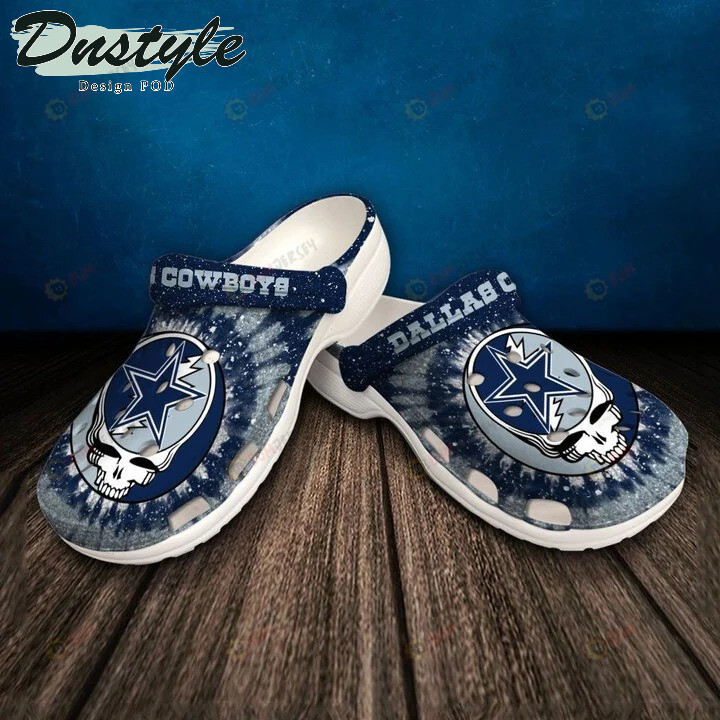 Dallas Cowboys Skull Pattern Crocs Classic Clogs Shoes In Blue – Aop Clog