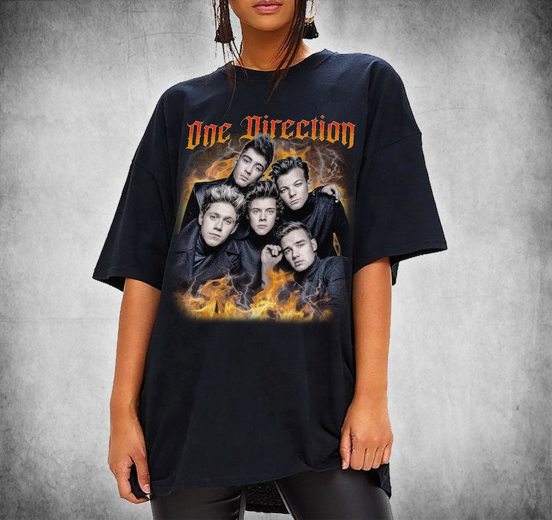 One Direction T-Shirt Retro Best Rock Music Shirt, Led Zeppelin, Tour, Maneskin Retro Eurovision, Sweatshirt Best Gift