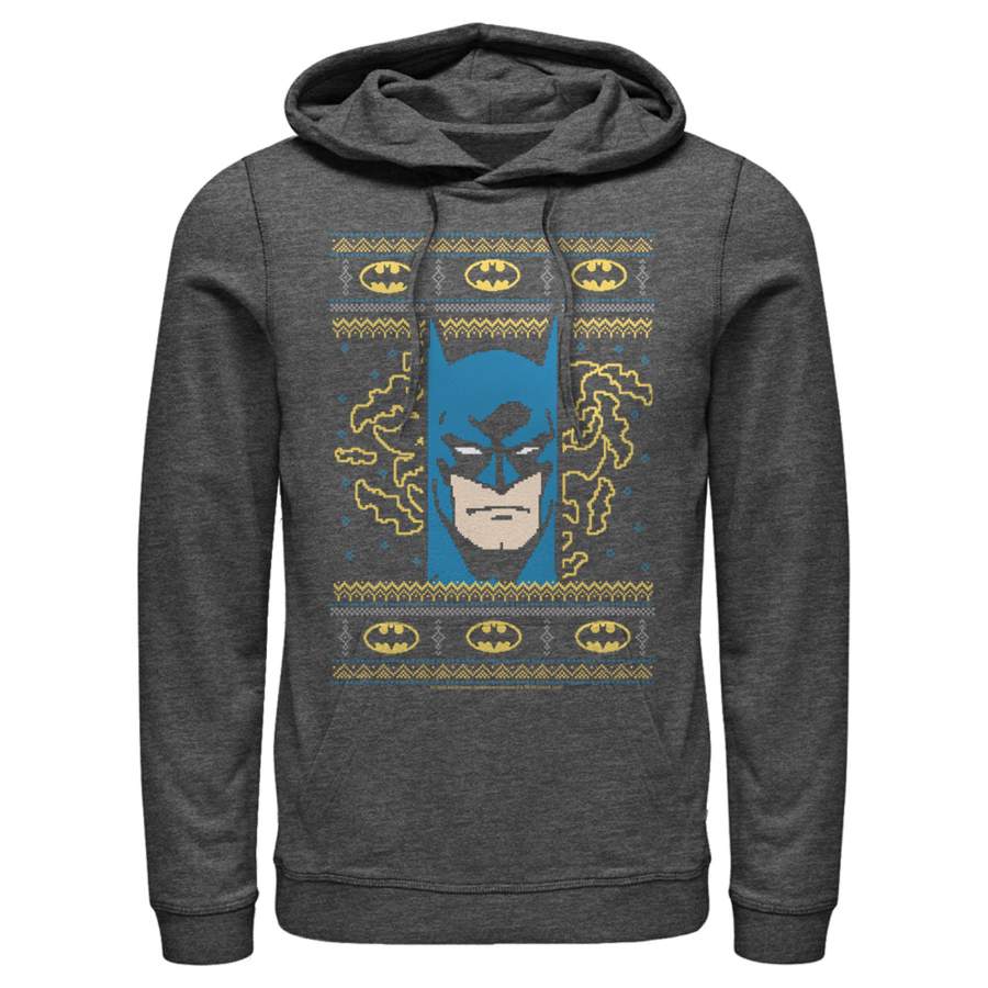 Batman Men’s Ugly Christmas Masked Hero  Lightweight Hoodie