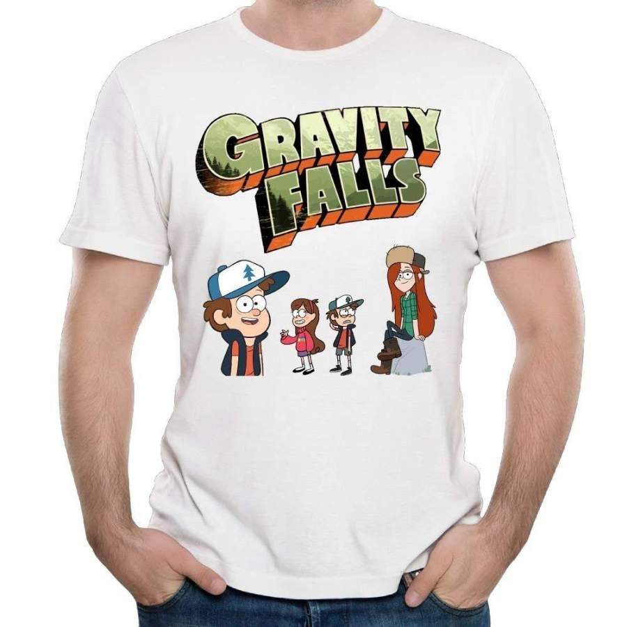 Lilian C. Pennell Mens Gravity Cartoon Falls Particular Tshirt Youth Cool Shirt White