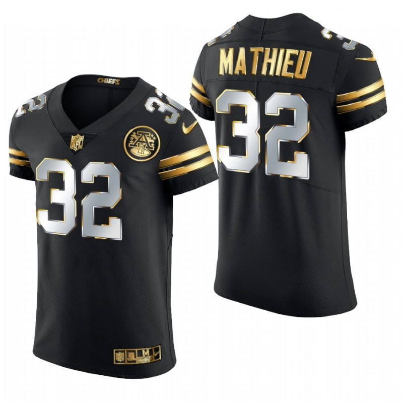 Kansas City Chiefs Tyrann Mathieu Black 2020-21 Golden Edition Elite Jersey – All Stitched, Embroidery