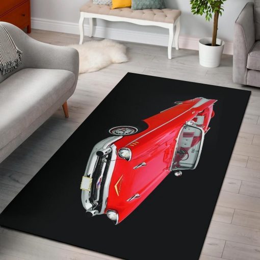 1957 Chevy Red Convertible Area Sku 262761 Area Rug Living Room Rug Home Decor Carpets