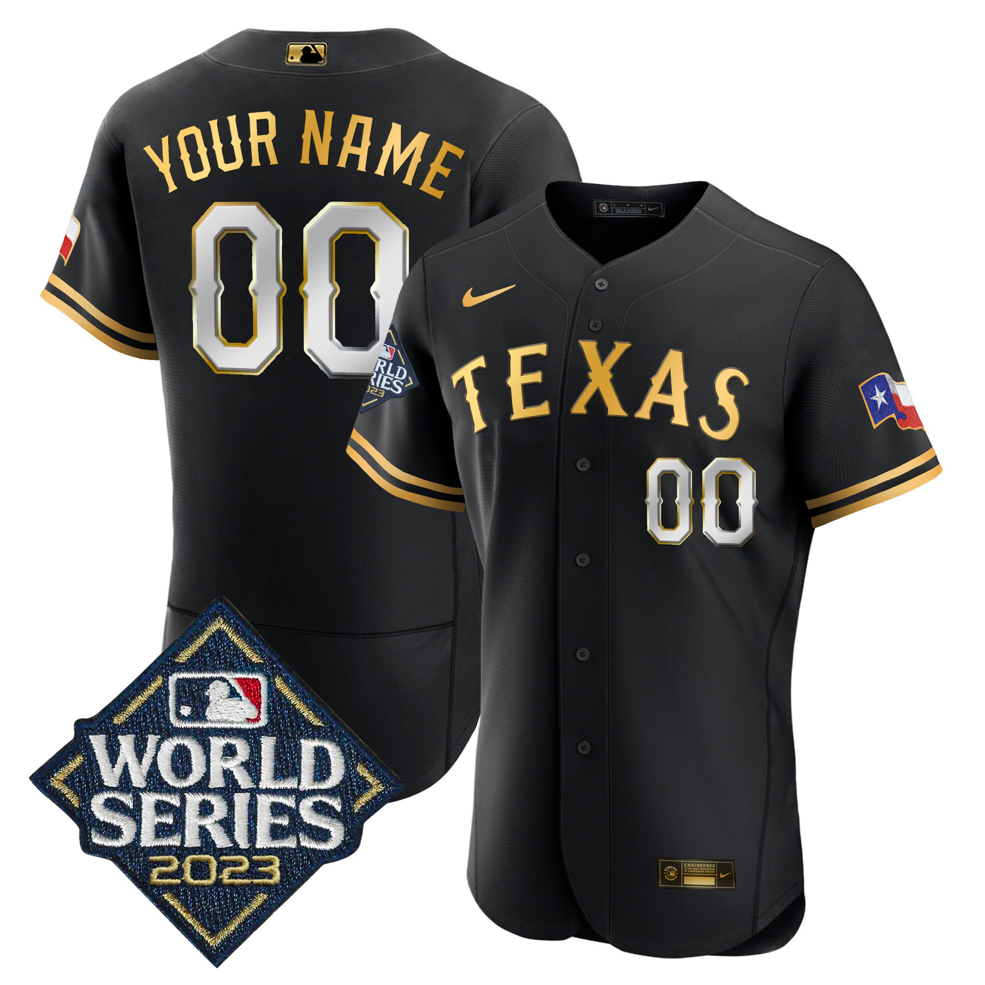 Texas Rangers 2023 World Series Flex Base Custom Jersey – All Stitched