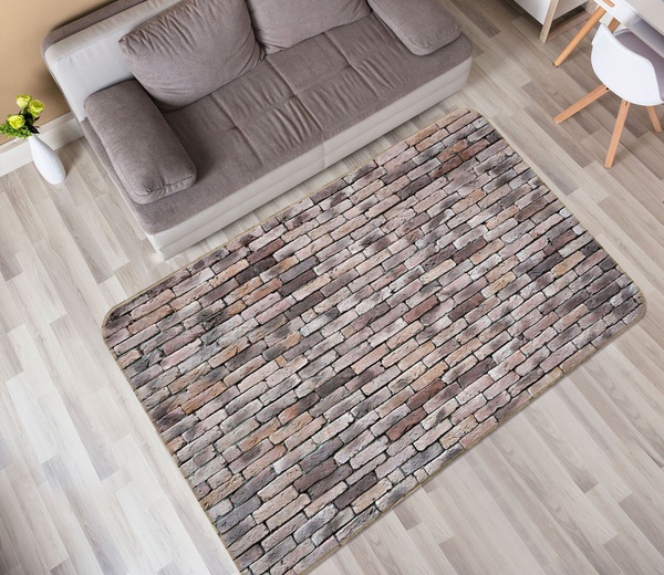 3D Brick Wall Pattern Area Rug Home Decor