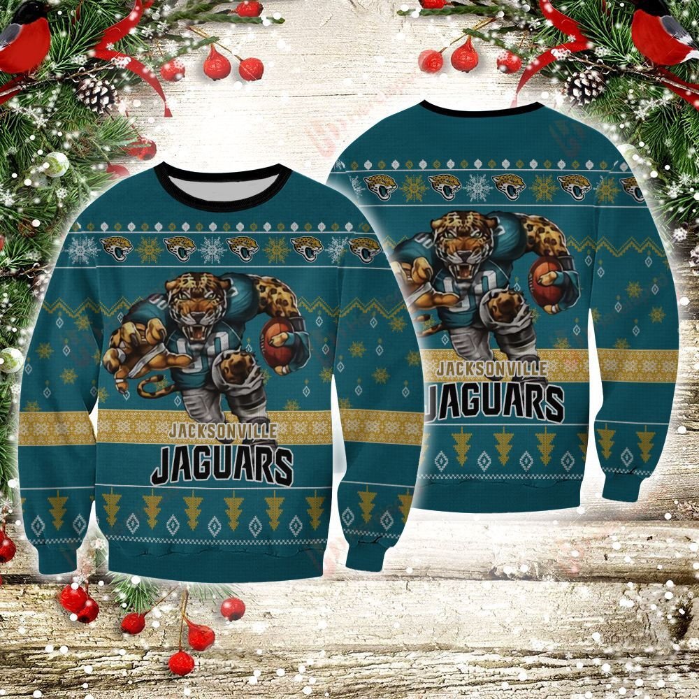 Jacksonville Jaguars Mascot Gift For Fan Ugly Wool Sweater Christmas V2