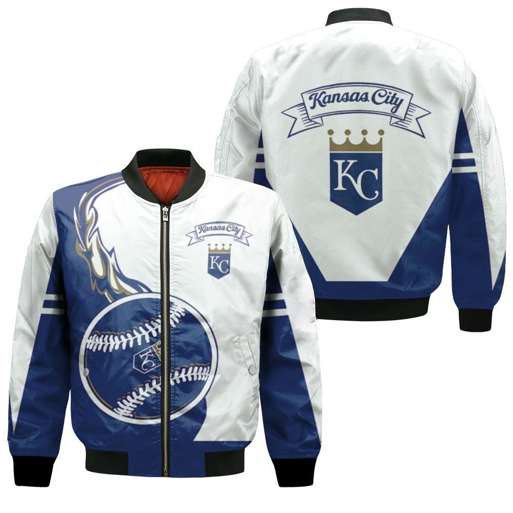 Kansas City Royals Logo 3D Jersey Bomber Jacket