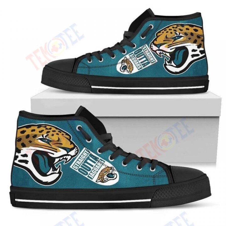 Mens Womens Straight Outta Jacksonville Jaguars High Top Shoes TMT826