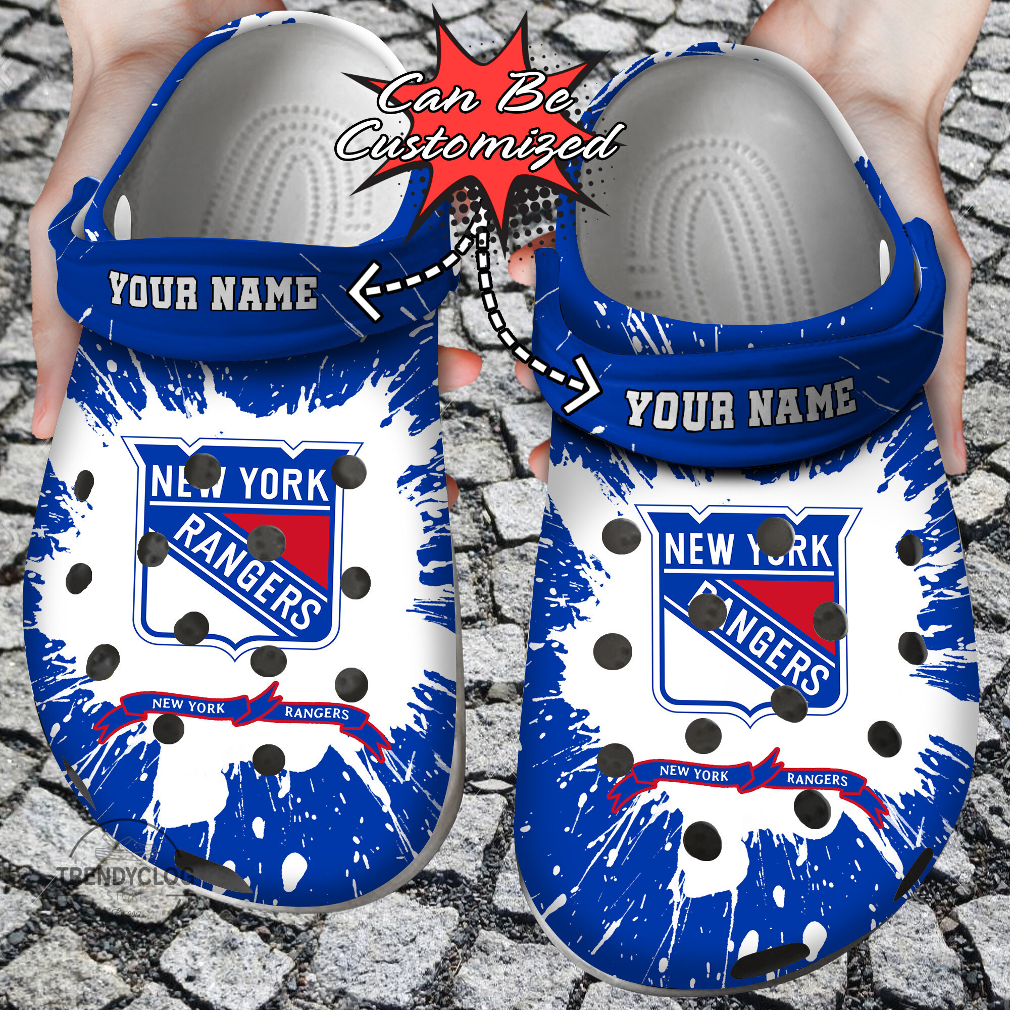 Hockey Crocs Personalized Ny Rangers Team Clog Shoes