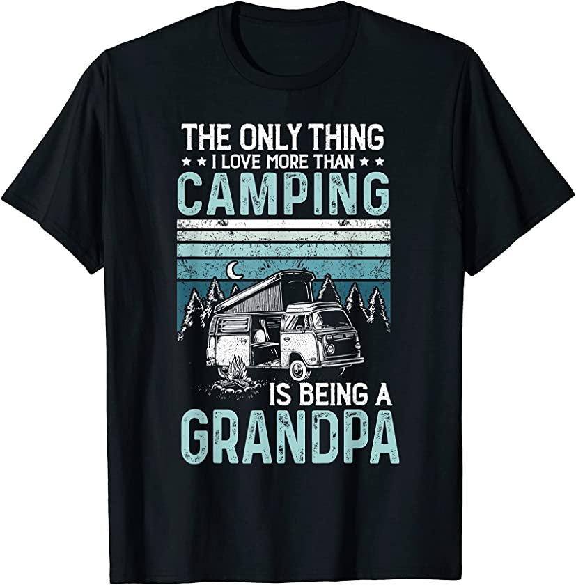 Camping Grandpa Retro Vintage Outdoor Grandparent Campers T-Shirt