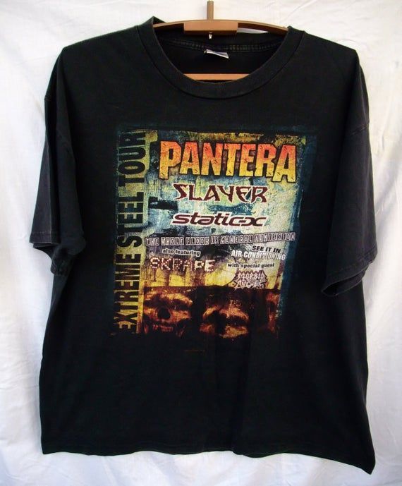 Extreme Steel Usa Tour 2001 Shirt Pantera Slayer Morbid Angel Static X Skrape Band Iron Maiden Metallica Megadeth Motorhead Shirt