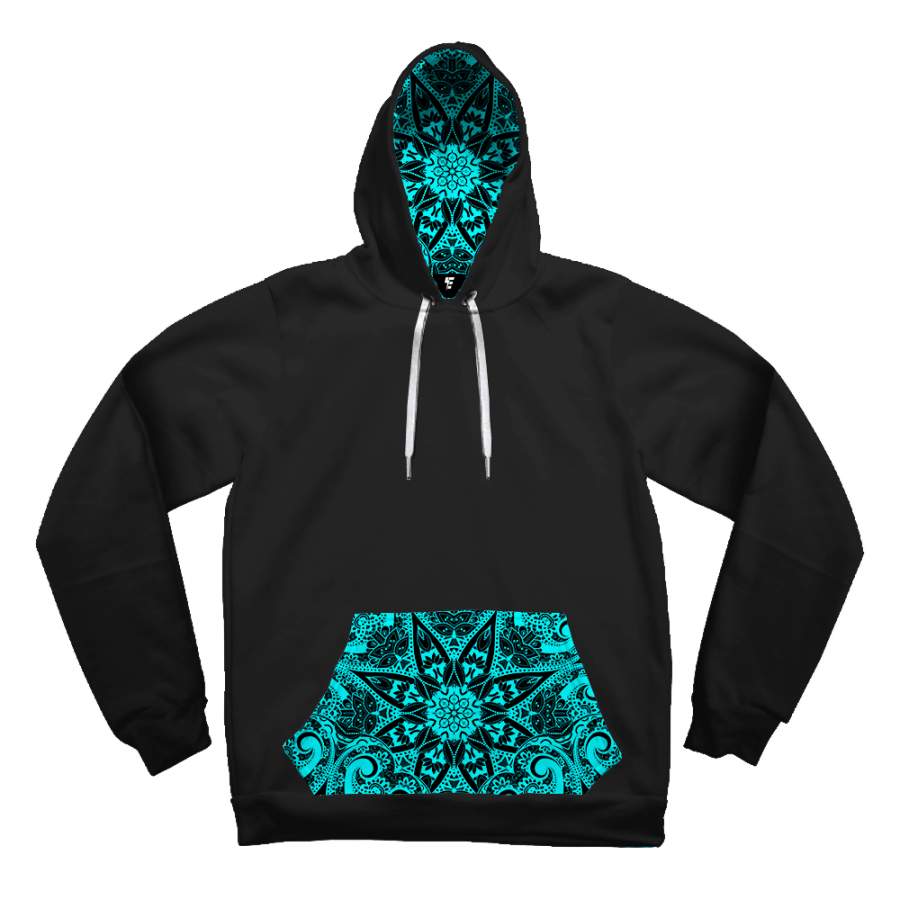 Teal Mandala Contrast Unisex Men/Women All-Over Print 3D Hoodie