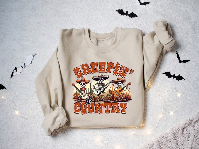 Creepin' It Country Shirt, Funny Skeletons, Halloween Shirts, Spooky Shirt, Funny Halloween Shirt, Halloween Gift Tees, Sarcastic Shirts