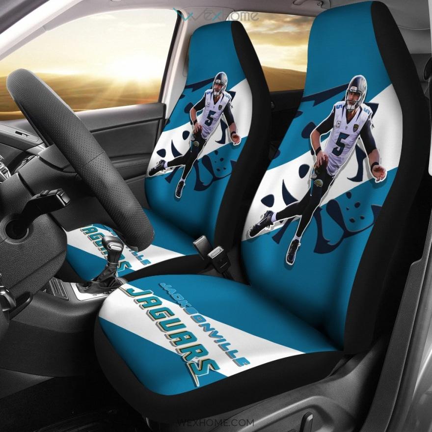 Jacksonville Jaguars Football Car Seat Covers | Jags Player 5 Jaguar Silhouette Artwork Seat Covers