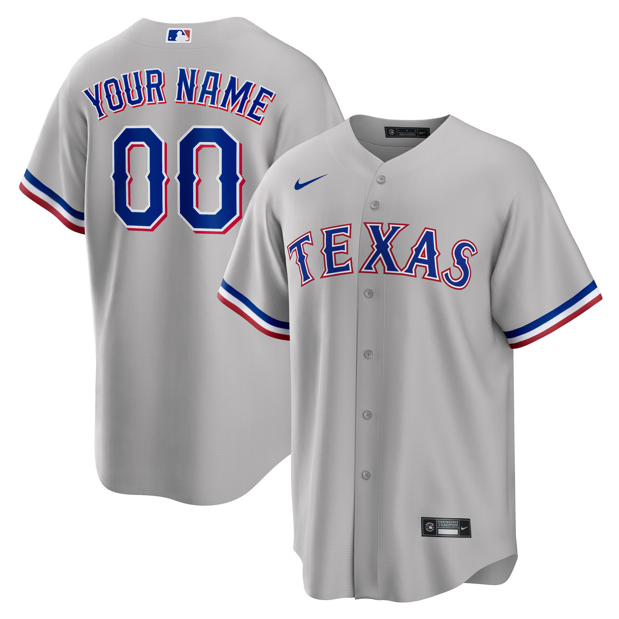 Texas Rangers Custom Gray Jersey – All Stitched