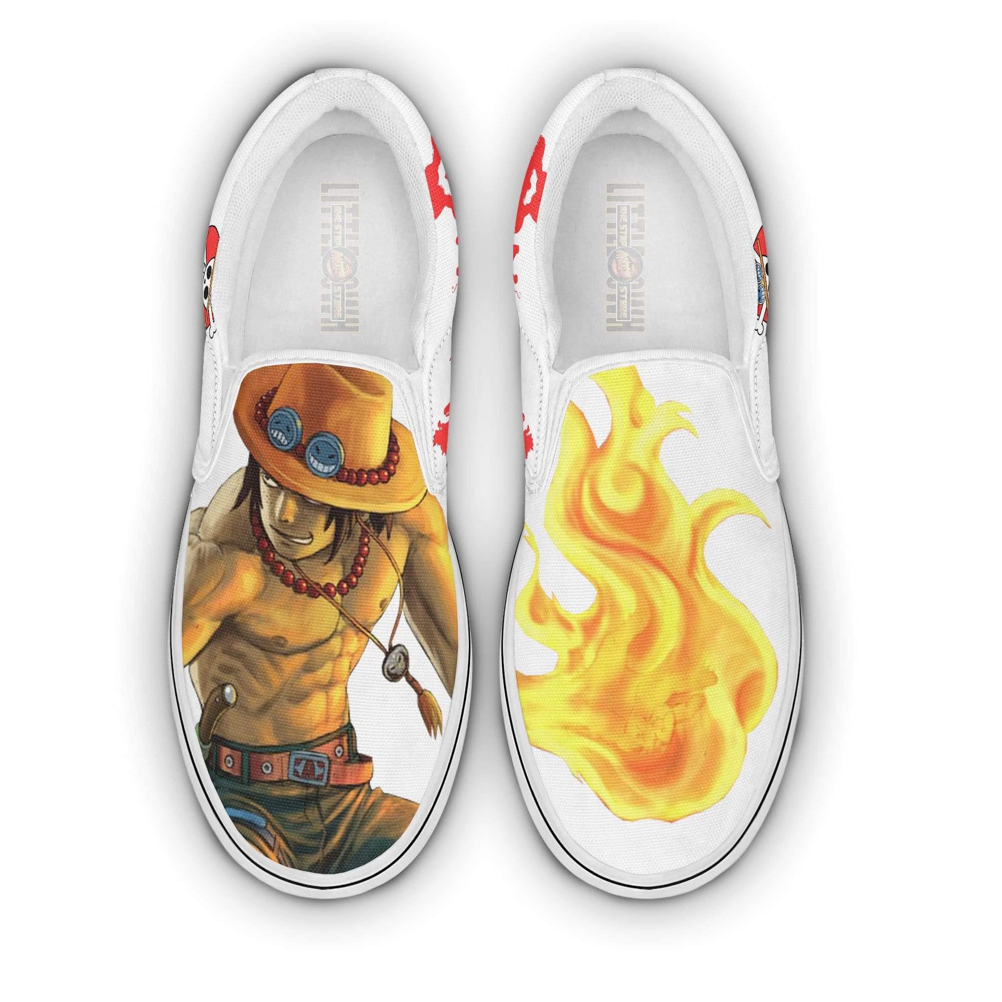 Portgas D. Ace One Piece Shoes Custom Anime Flat Slip On Sneakers