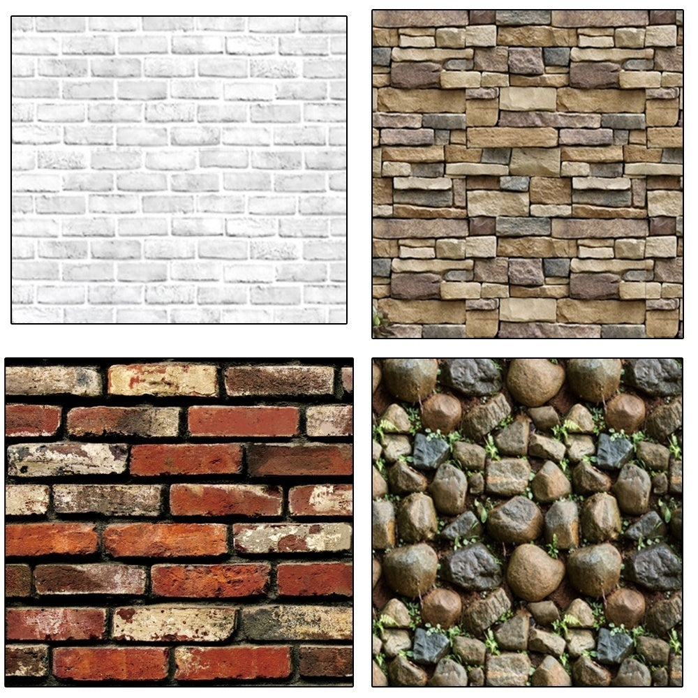 0.45×0.5m Vintage Style 3D Wallpaper Sticker roll DIY Brick TV Wall Background Decor (Continous Size)