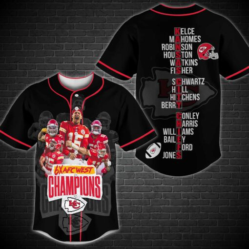 West Division Kansas City Chiefs Champions Baseball Jersey 529