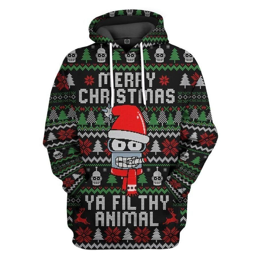 Merry Christmas Ya Filthy Animal 3D Hoodie