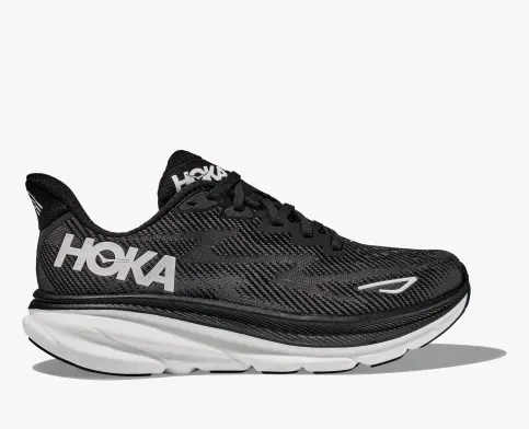 Hoka One One Clifton 9 Black White Shoes Sneakers SNK869448622