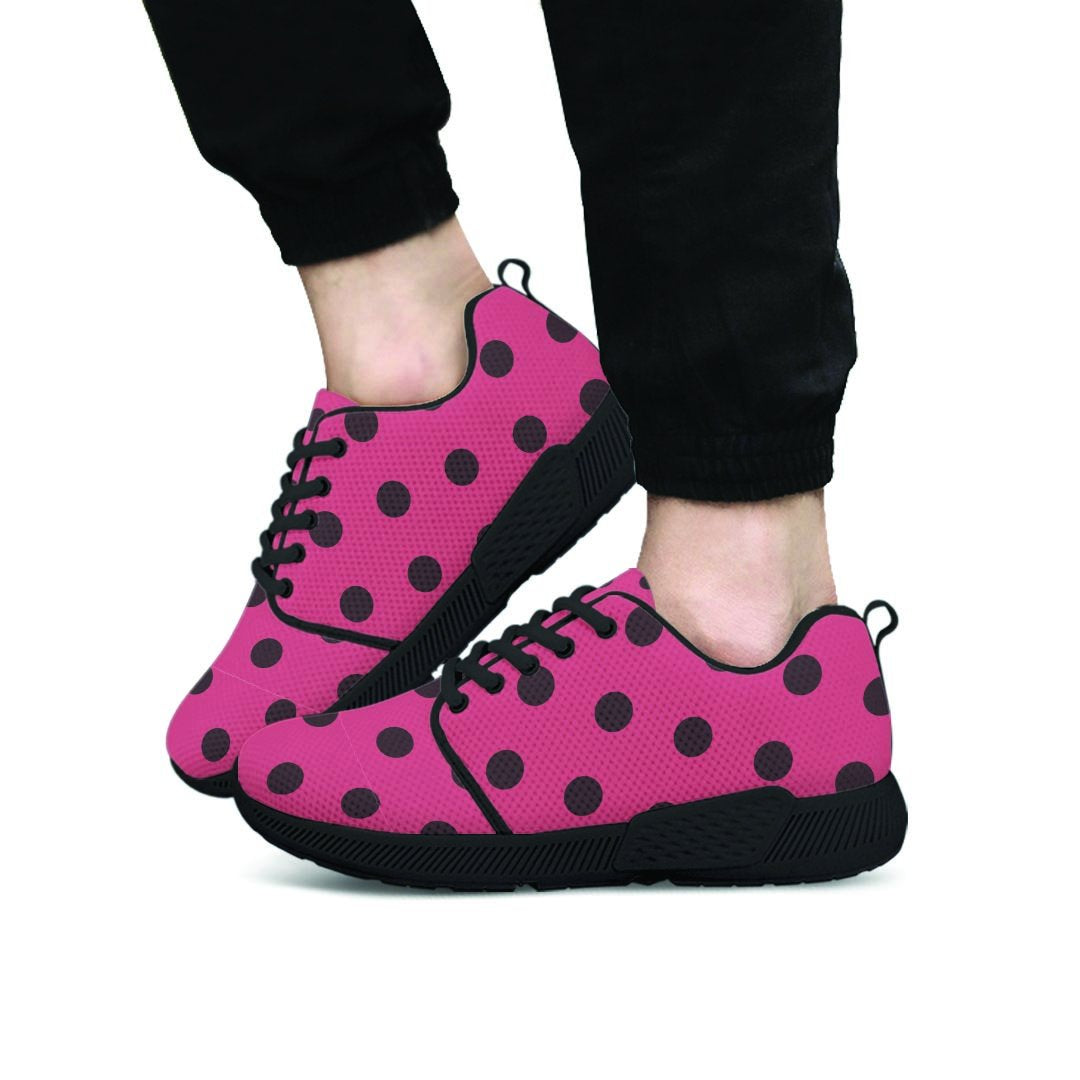 Vintage Pink And Black Polka Dot Men’S Athletic Shoes