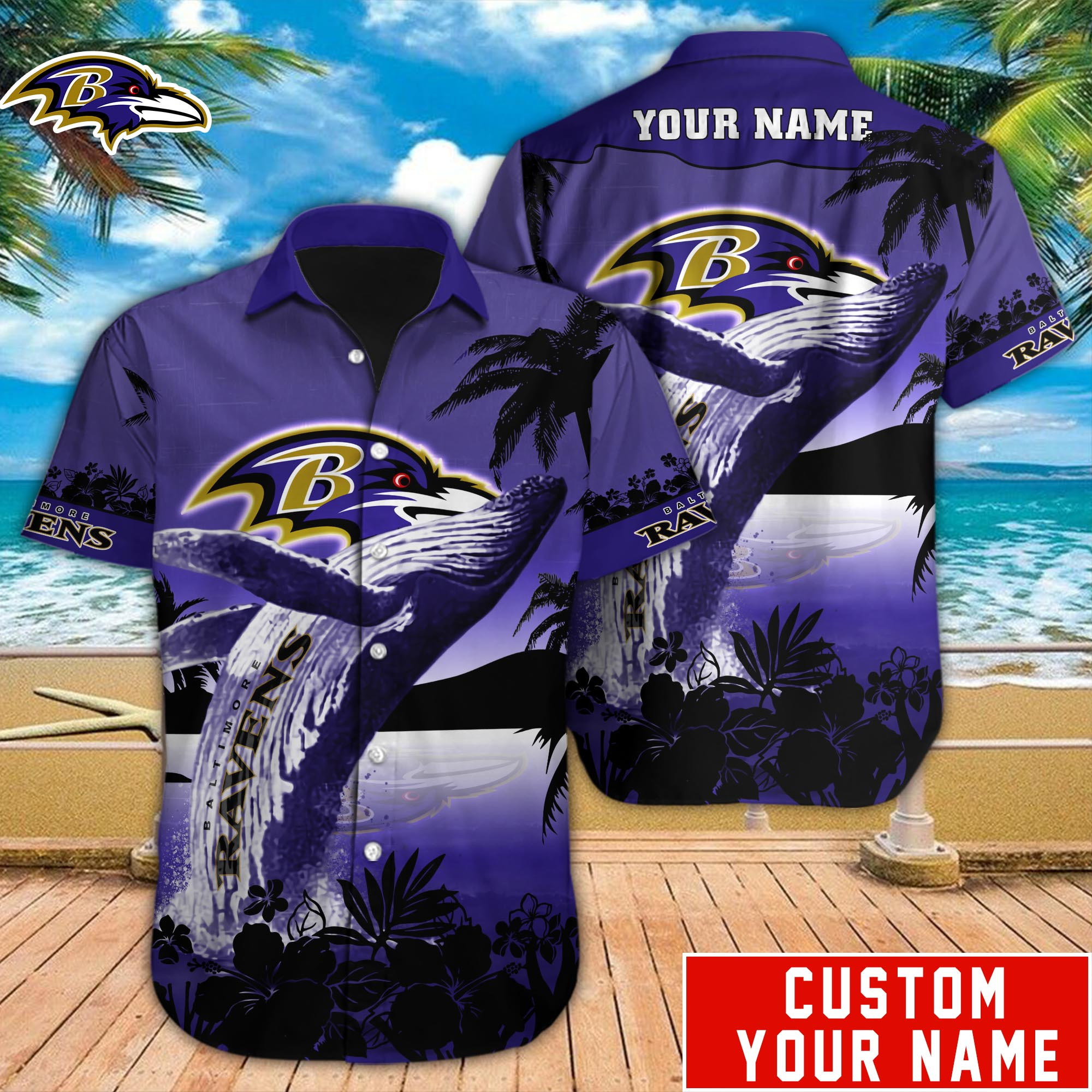 Baltimore Ravens Nfl-Hawaiian Shirt Custom M-40722