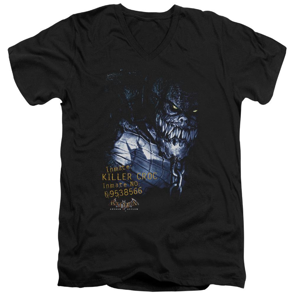 Batman Aa Arkham Killer Croc Mens Slim Fit V Neck T Shirt Black