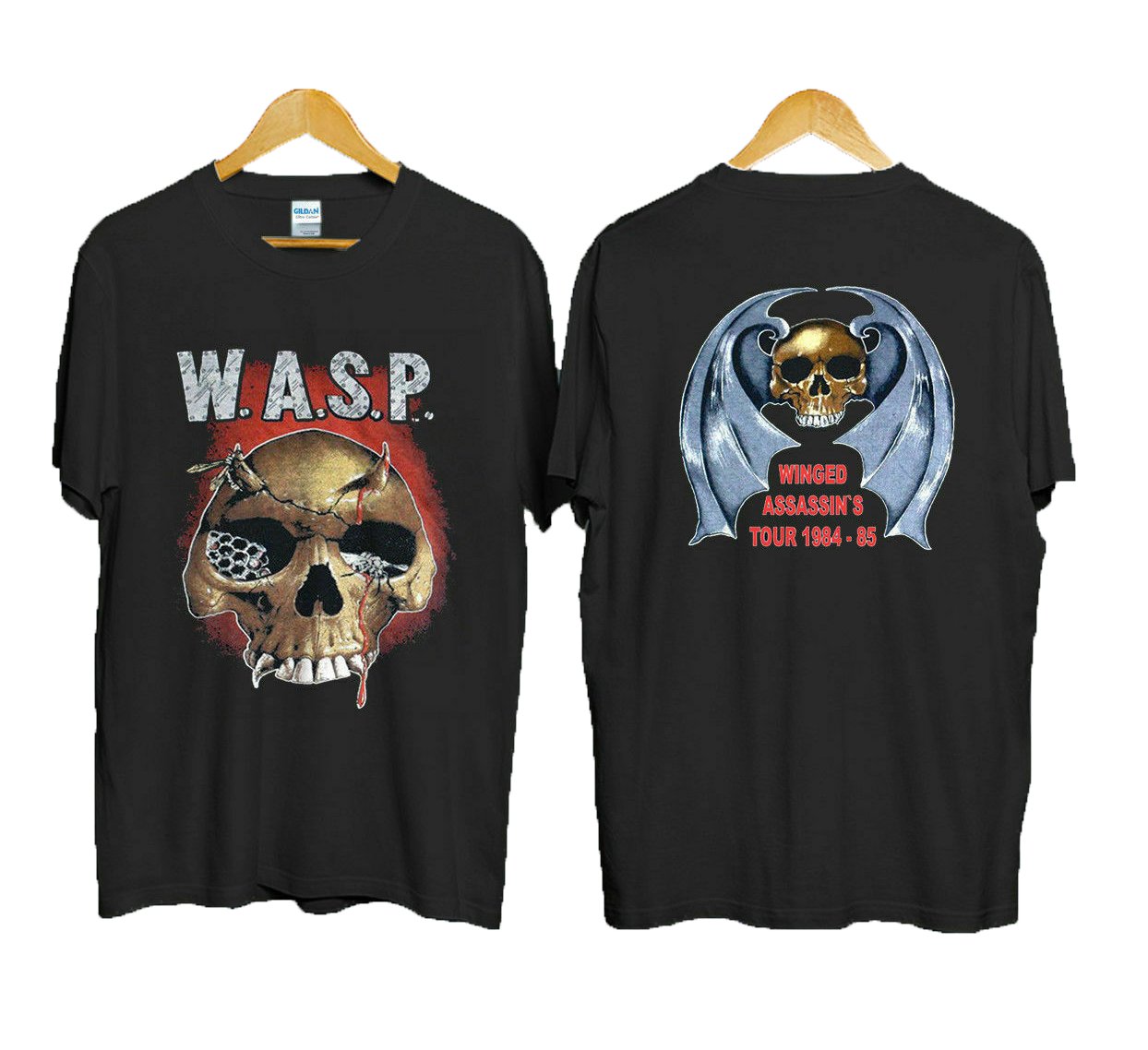 Vintage 1984-85 WASP Metal Rock Concert T Shirt Gildan Shirt Top