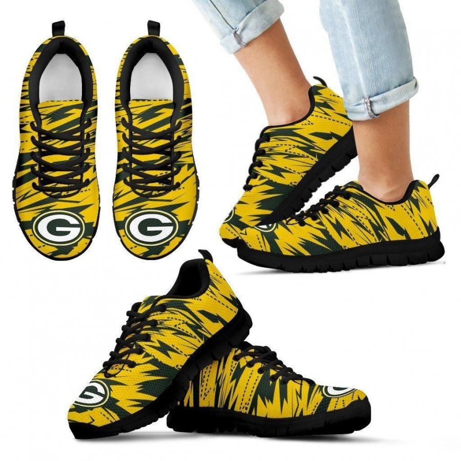 Brush Strong Cracking Comfortable Green Bay Packers Sneakers #755