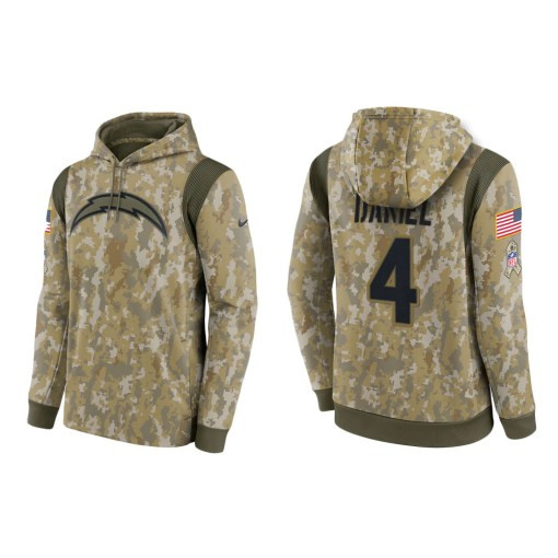 Chase Daniel Los Angeles Chargers Camo 2021 Salute To Service Veterans Day Therma Pullover Hoodie