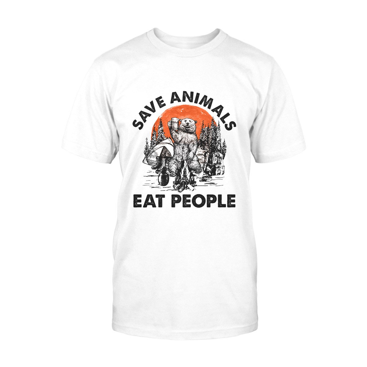 Save Animal Eat People Bear Camping Ez02 0309 Classic T-Shirt