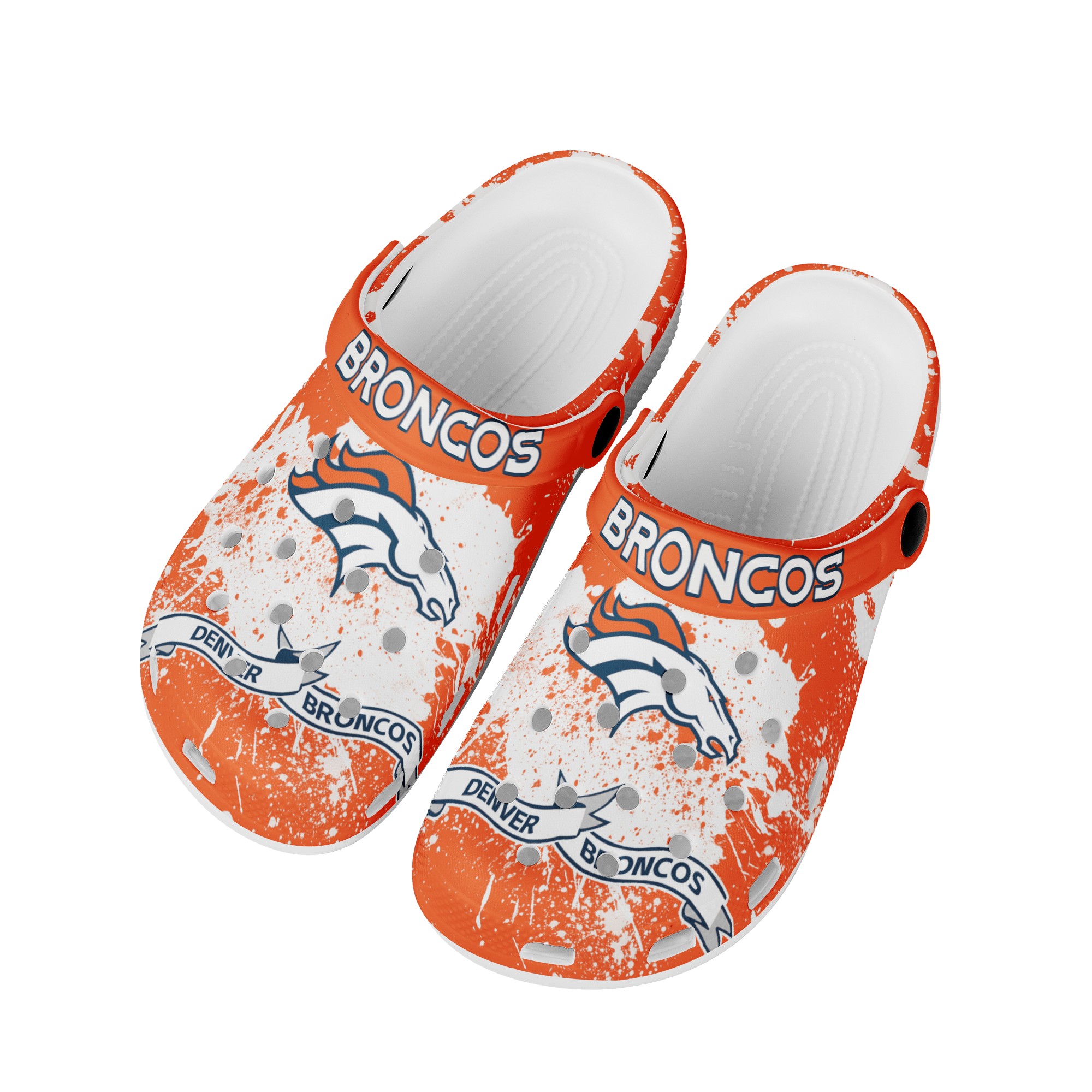 Denver Broncos Crocs Shoes Cute Style#2 Shoes For Fans