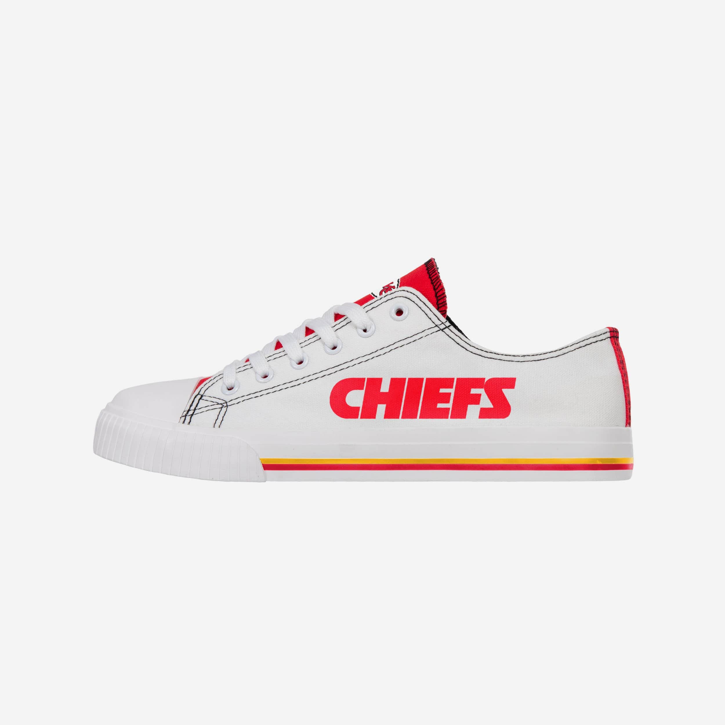 Kansas City Chiefs Low Top White Canvas Shoe