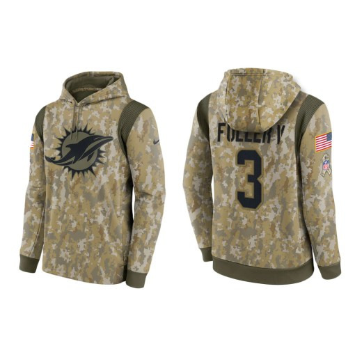 Will Fuller V Miami Dolphins Camo 2021 Salute To Service Veterans Day Therma Pullover Hoodie