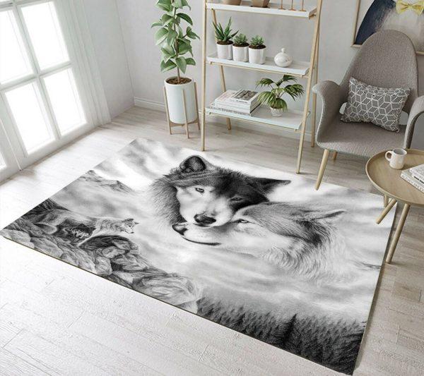 Wolf Art Home Decor Rectangle Area Rug 24