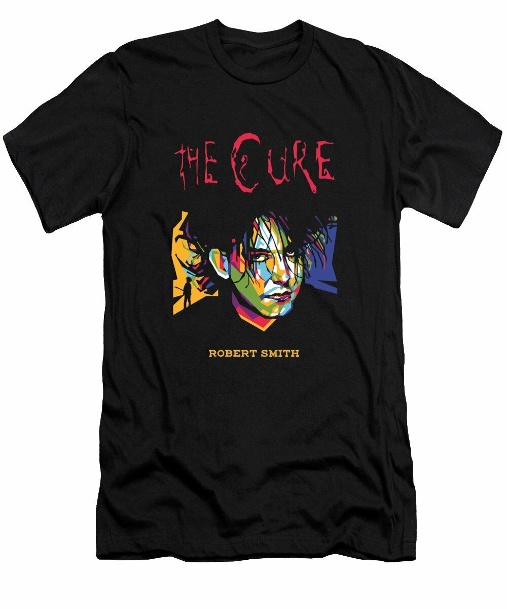 Vintage Robert Smith The Cure Artwork Cotton Black Unisex S-5Xl T-Shirt