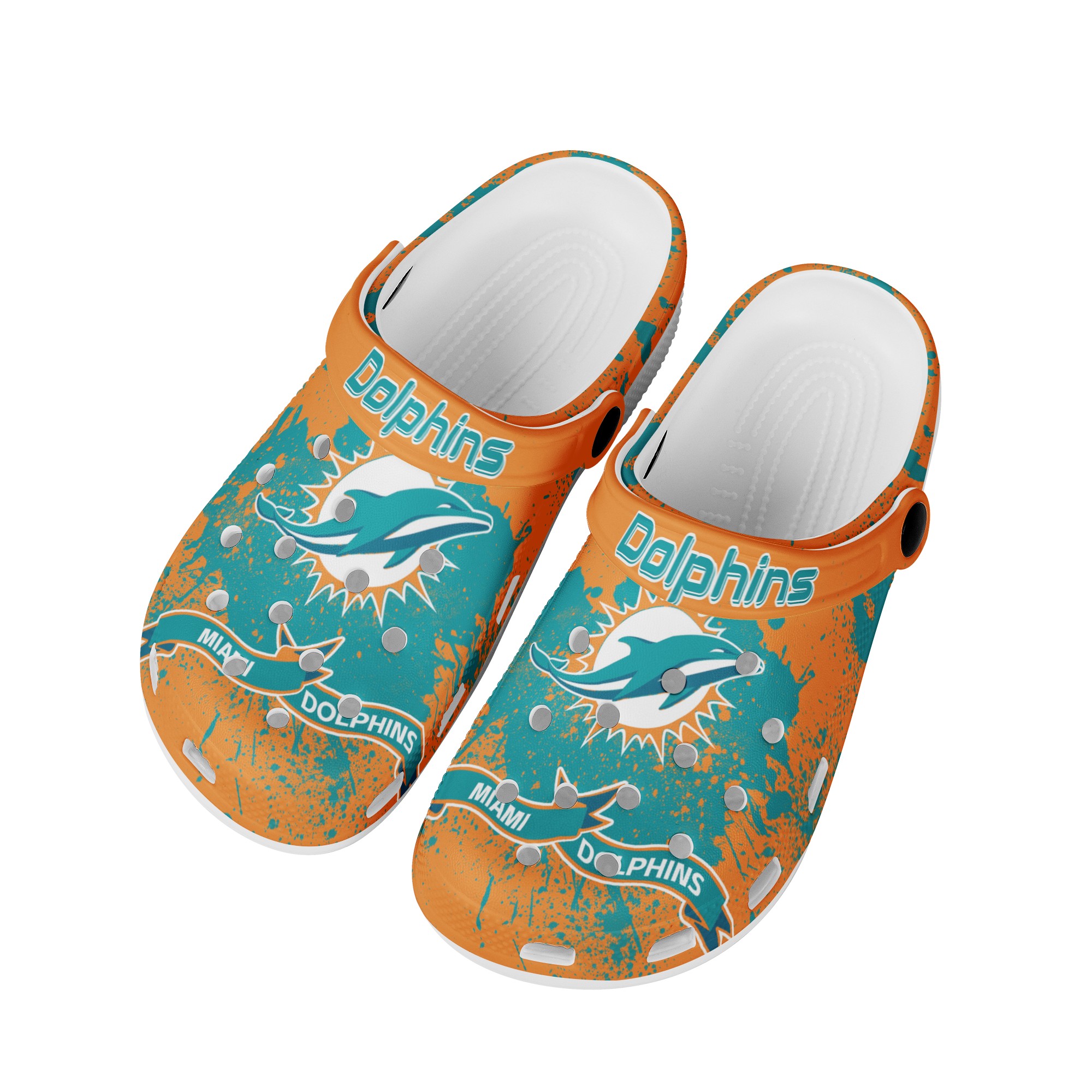 Miami Dolphins Crocs Shoes Cute Style#2 Shoes For Fans