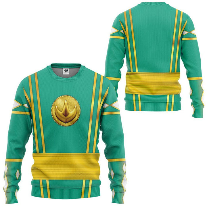 Green Mighty Morphin Power Rangers Ugly Christmas Sweater – All Over Print 3D Sweater