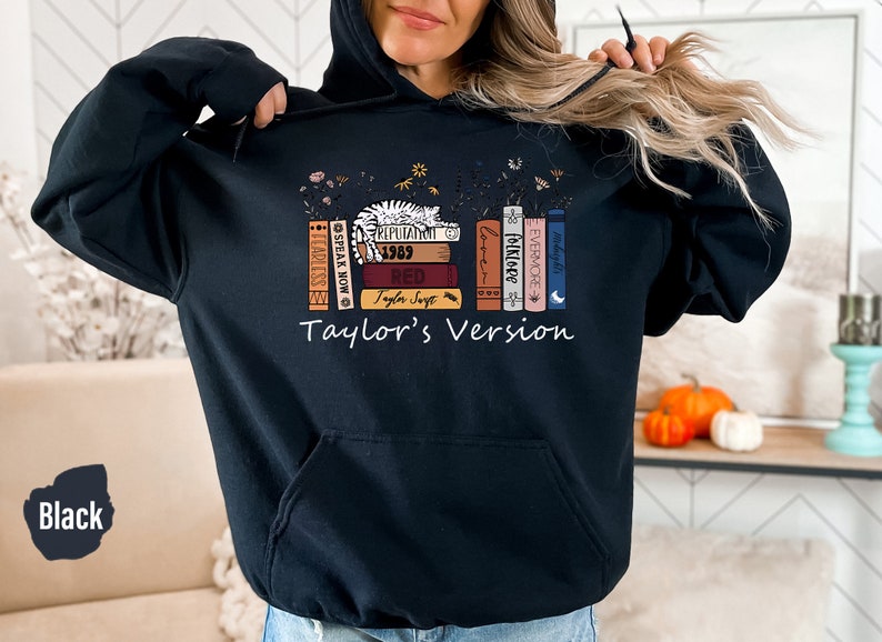 Taylor’S Version Music Albums As Books Hoodie, Swift Shirt Gift For 2023 Concert, Music Lover Fan Tour Merch Shirt
